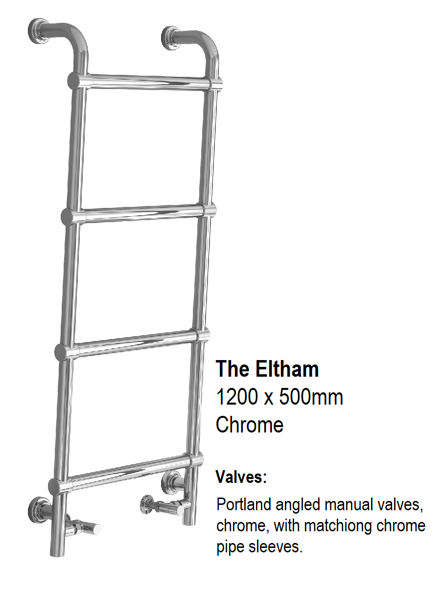 Eltham Towel Rail 1200 x 500, Chrome
